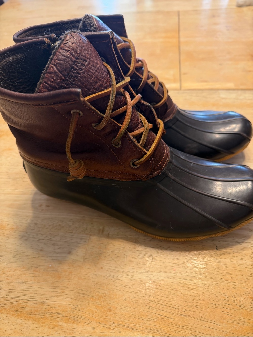 Sperry Saltwater Duck Boots Women's 9 Brown Leather Waterproof - Picture 4 of 7